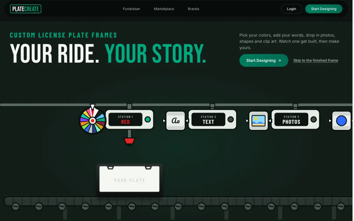 Homepage of platecreate.com